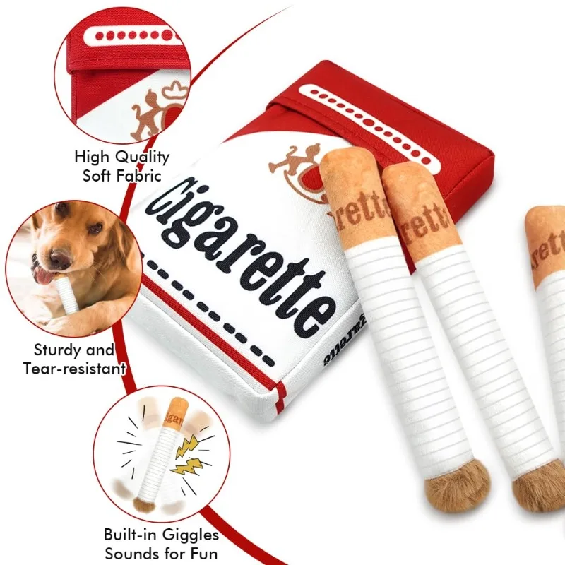 3 Cigarette Dog Toys with Box Fun Interactive Gurgle Plush Pet Toy Interactive Entertainment Pet Supplies for Dogs and Cats Toys photo 2