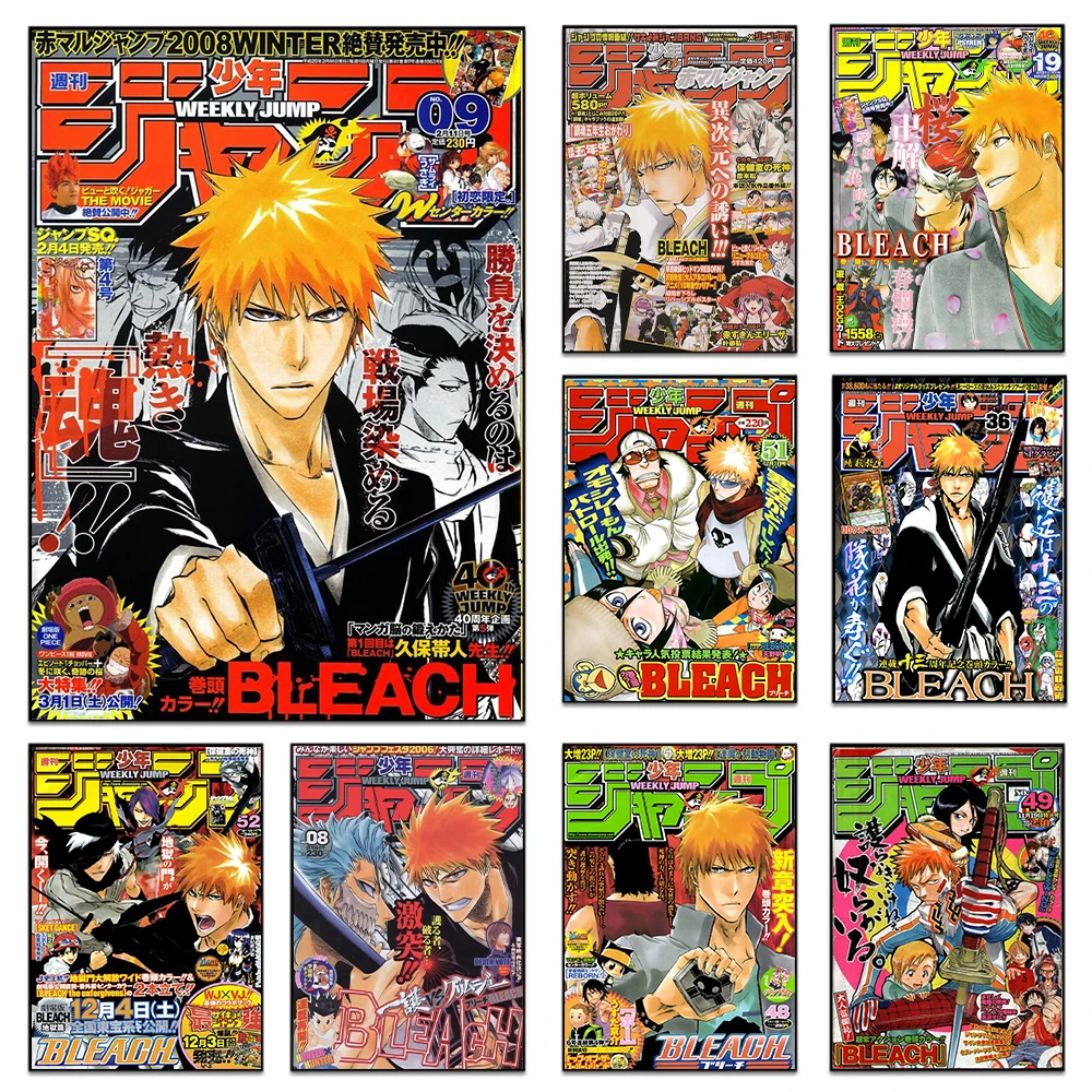 Anime Bleach Posters For Bedroom Living Room Home Decor Japanese Anime TV Series Print Ichigo Kurosaki Canvas Painting Wall Art photo 1