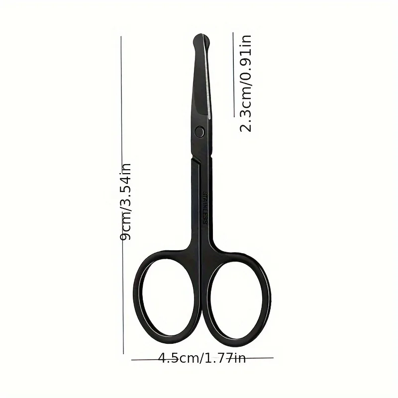 Precision Round Head Trimming Scissors - Nose Hair Grooming Trimming, Personal Cleaning Care Trimming Tools photo 2
