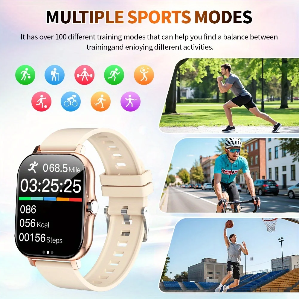 G.L Wear New Smartwatch 1.83-inch HD Display Bluetooth Calling Heart Rate Activity Tracking Smartwatch Men Women Holiday Gift photo 4