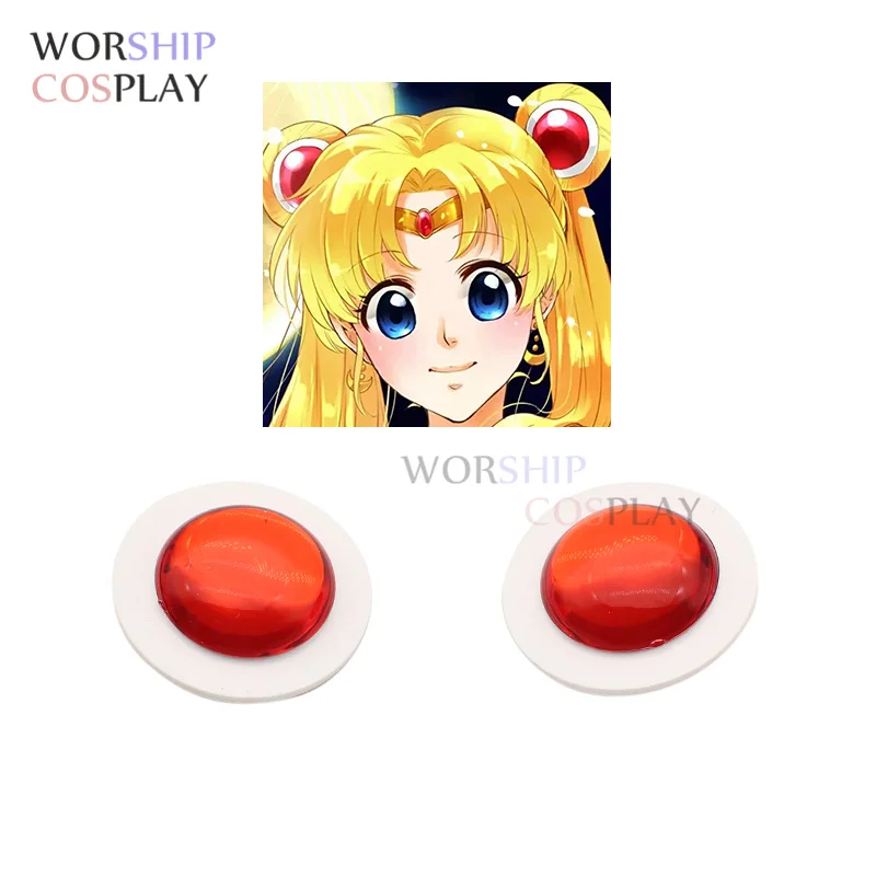 Tsukino Usagi Crystal Serenity Princess super Sailor cosplay Earrings Tiara Red Ear Stud Ear Clip Cosplay Accesseries Cos Prop photo 3