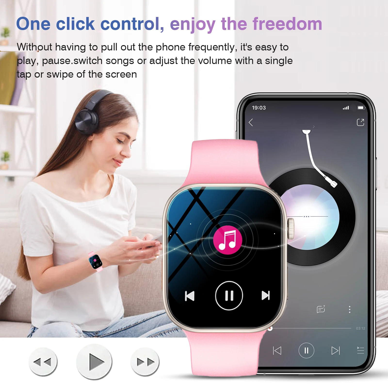 2026 New Smart Watch, Wireless Call, Outdoor Fitness Tracker, Sports Mode, Steps, Sedentary Reminder,  Music Control, Suitable for Android & Iphone,Christmas/New Year/Birthday Watch Gifts photo 4