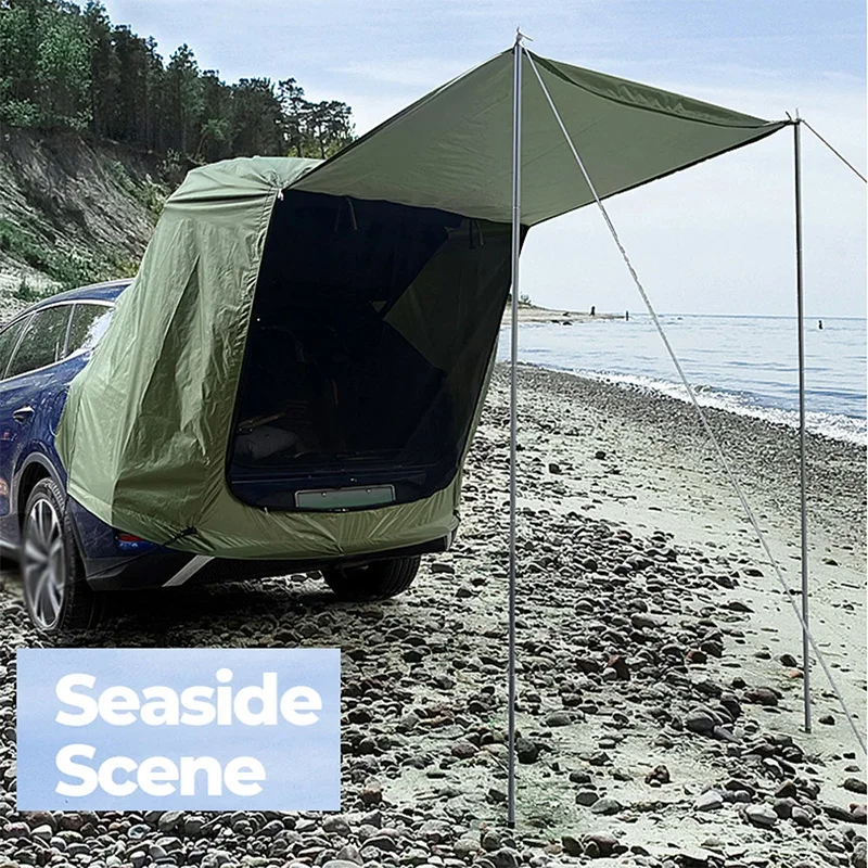 Outdoor Car Rear Tent Camping Picnic Car Rear Tent with Canopy Car Rear Extension Tent Sunshine-Proof Rain-Proof Car Rear Tent photo 2