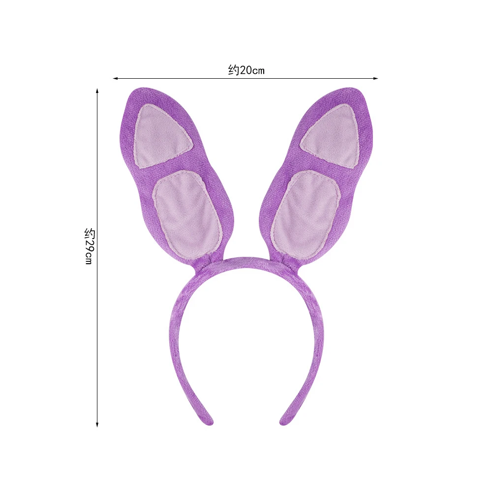 FNAF Freddy Bonnie Purple Bunny Costume Accessories Bunny Ears Headband with Red Bow Tie for Women Men Halloween Party Cosplay photo 4