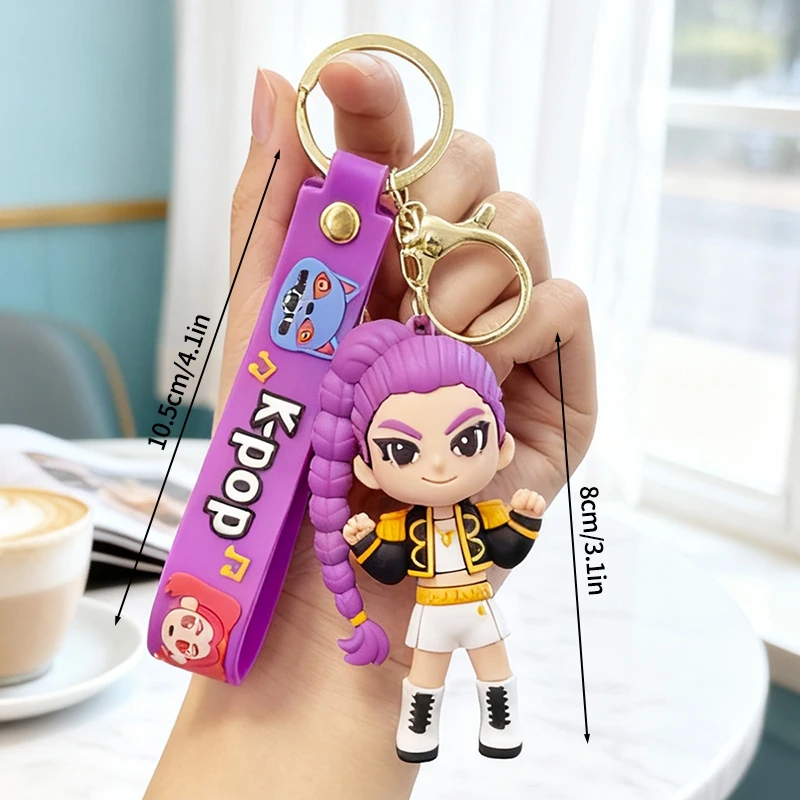 2026 K-pop Idol Group Keychain Rumi Mira Zoey Anime Figure Keyrings PVC Backpack Pendant Birthday Chiritmas Gift Party Favors 키링 photo 6
