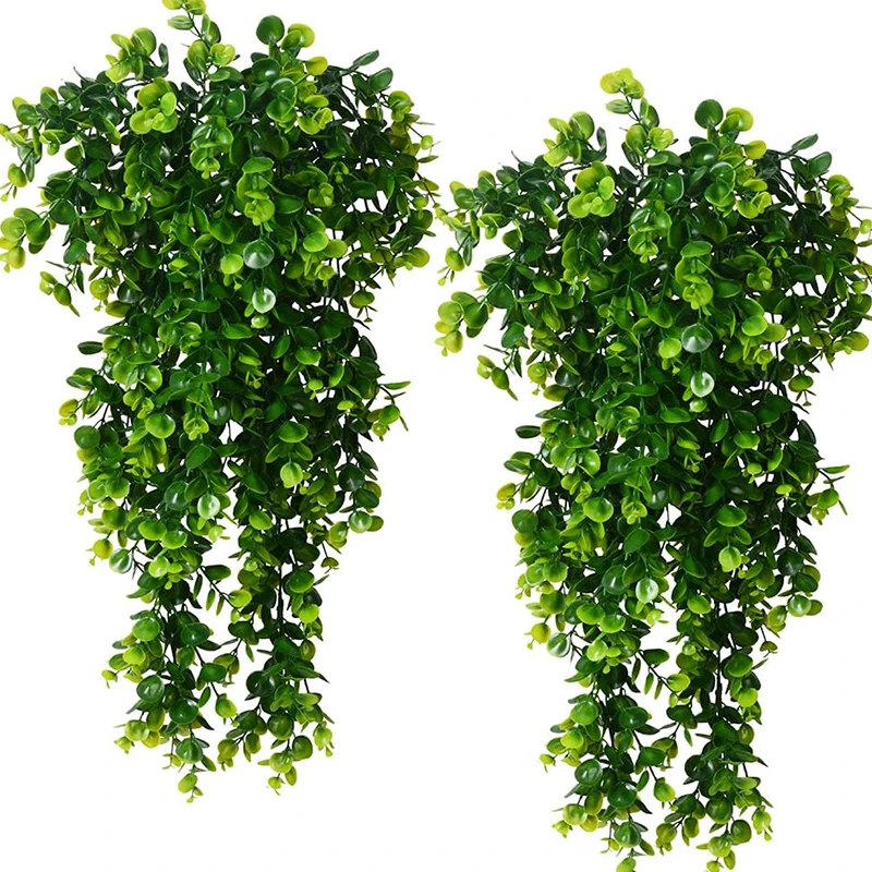 Artificial Hanging Plants Faux Eucalyptus Leaf Greenery Vine Outdoor UV Resistant Plastic Plants for DIY Home Wedding Decoration photo 5