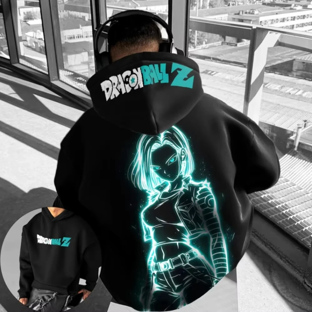 Dragon Ball Men's Hoodie Sweater Android 18 Anime Spring and Autumn Boy Children's Long Sleeve Parent-Child Wear Winter photo 1