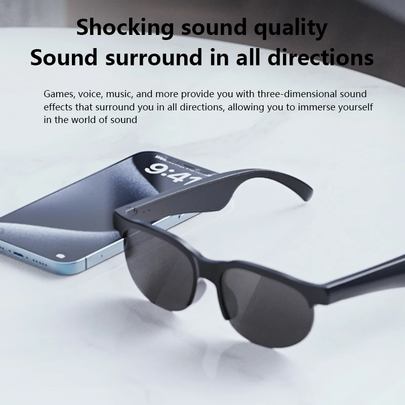 2026 New Smart Glasses AI Translation Bluetooth Conversation Recording Listening To Music Smart Sunglasses for Men Women photo 3