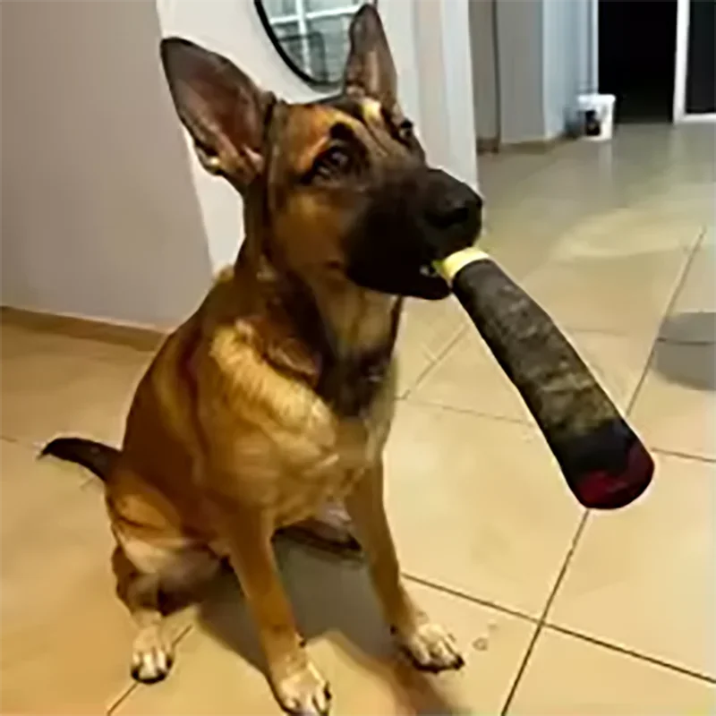 Realistic Cigar-Shaped Talking Dog Toy, Plush Chew Toy, Built-in Sound Module, Fun Interactive Pet Toy photo 6