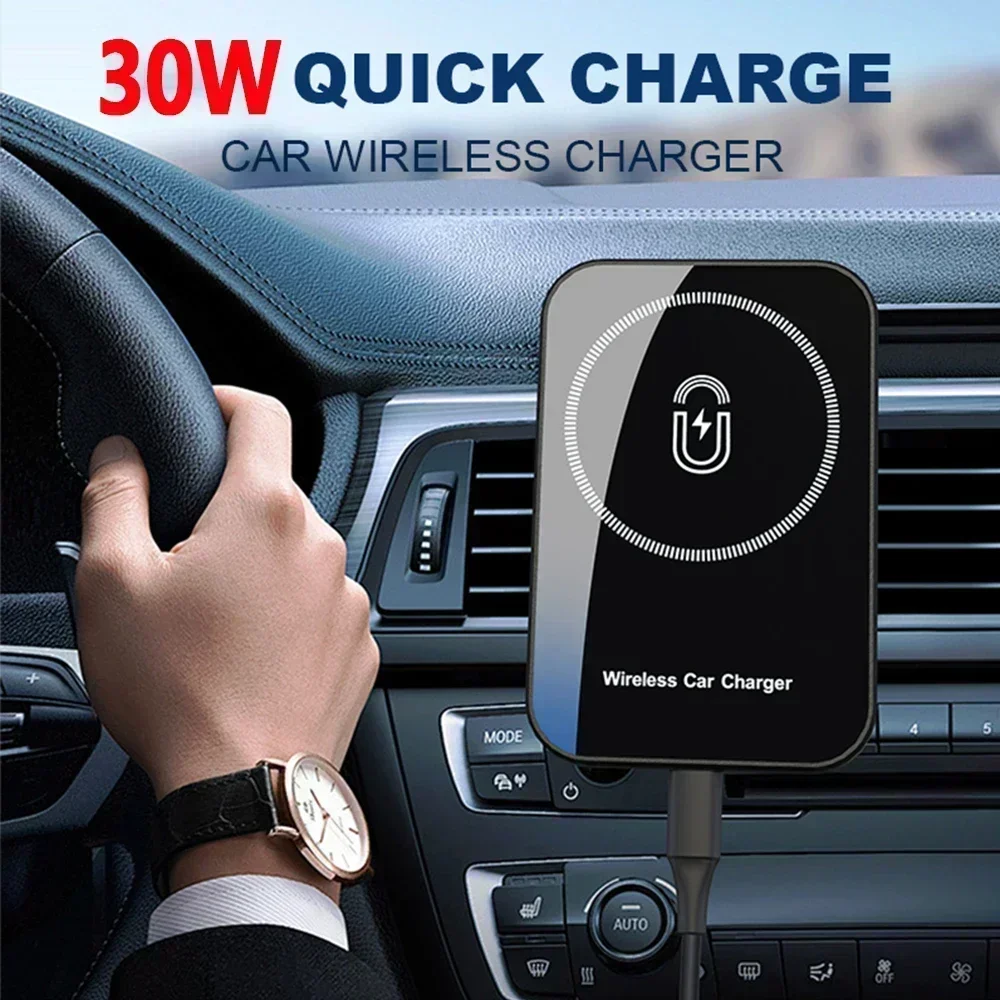 Magnetic Car Wireless Charger Holder For Magsafe iPhone 16 17 15 14 13 12 Pro Max Mobile Phone Car Air Vent Clip Fast Charging photo 3