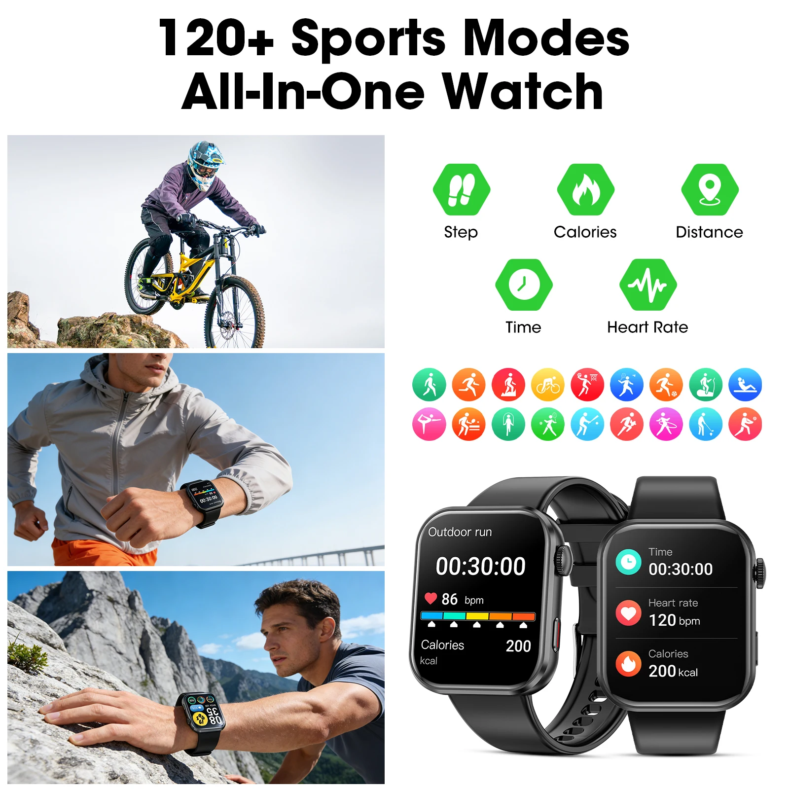 Y2 Smart Watch Bluetooth Call 1.93" HD Touch Screen IP68 Waterproof Heart Rate Blood Oxygen Monitor Fitness Watch For Android IOS photo 5