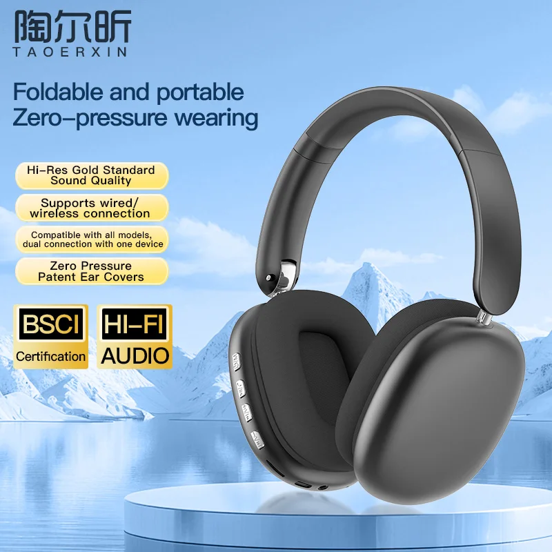 Bluetooth Headphones Over Ear Wireless Headset HiFi Music Gaming Comfortable Mic for iPhone Android PC Travel Sports Gift Unisex photo 1