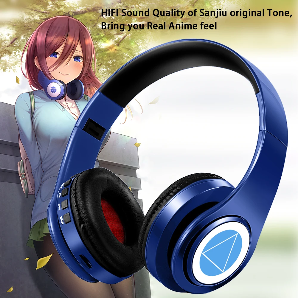 Anime Headset Miku Nakano Sanjiu Cosplay Stereo Wireless Headphone V5.0 Bluetooth Headset for PC Mobile photo 1