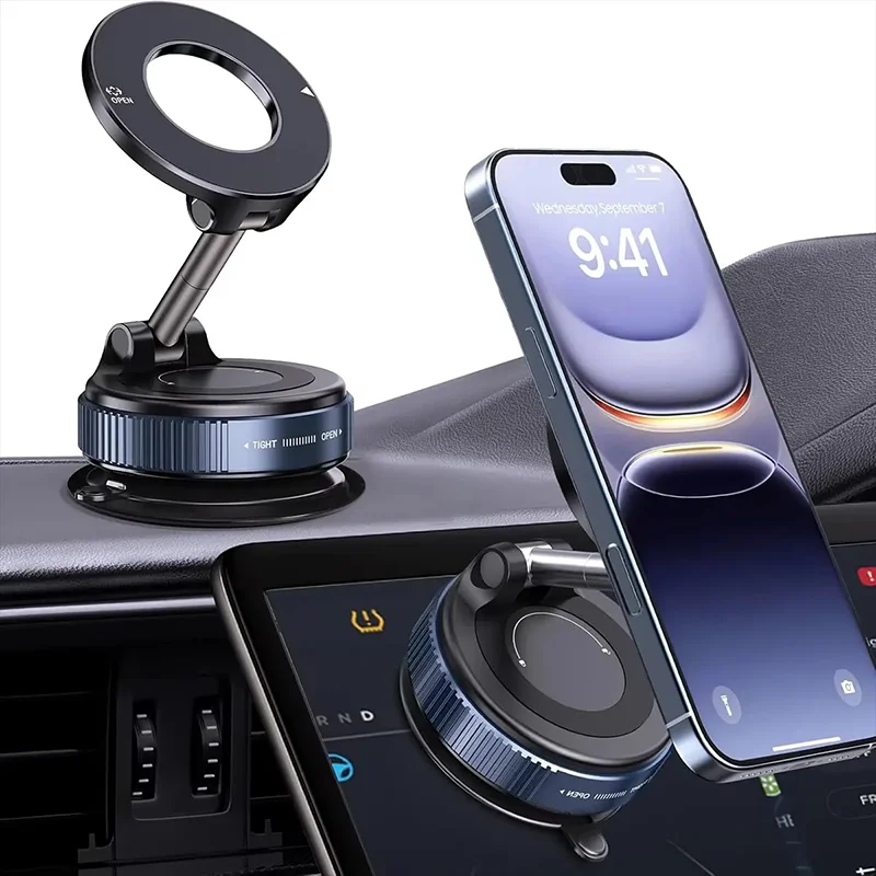 2026 New 360 ° Adjustable Suction Cup Phone Holder Vacuum Magnetic Car Phone Holder Magnetic Foldable Phone Holder Pocket Sized photo 4