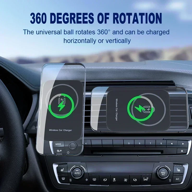 Magnetic Car Wireless Charger Holder For Magsafe iPhone 16 17 15 14 13 12 Pro Max Mobile Phone Car Air Vent Clip Fast Charging photo 2