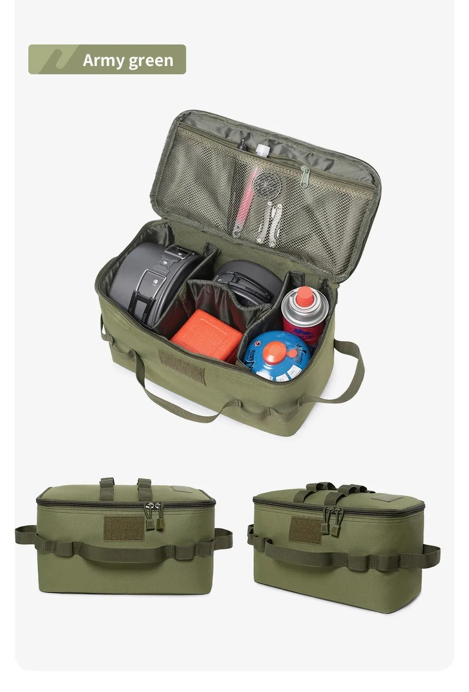 Outdoor Camping Gas Tank Storage Bag Large Capacity Ground Nail Tool Bag Gas Canister Picnic Cookware Utensils Kit Bag photo 3