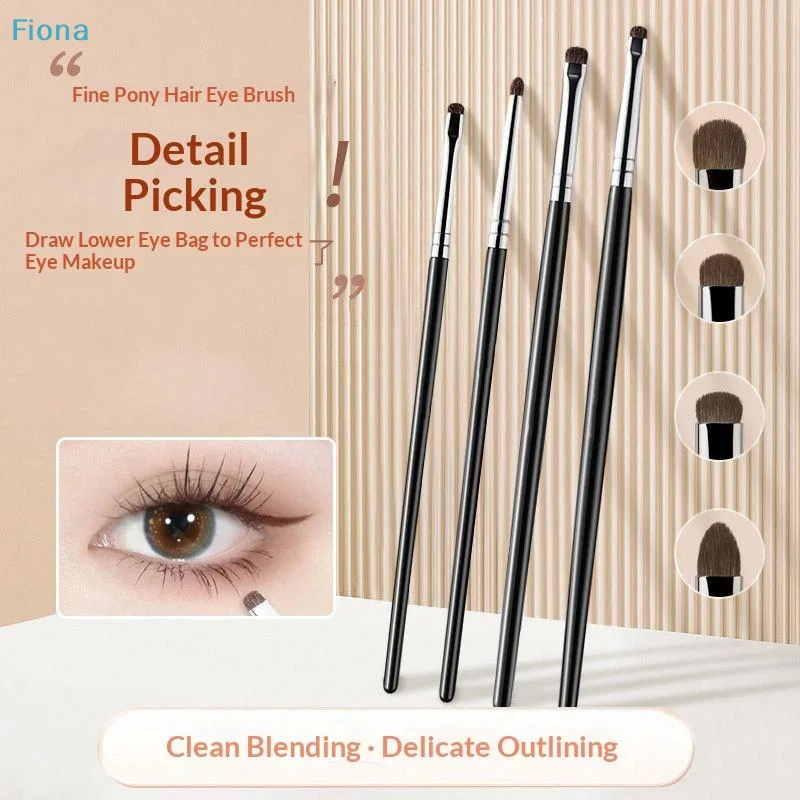 ✔4/6Pcs Eye Detail Brushes Set Horse Hair Eyeshadow Brushes Undereye Smudge Brushes Soft Eyeliner Brush Perfect Eye Makeup Tools photo 1