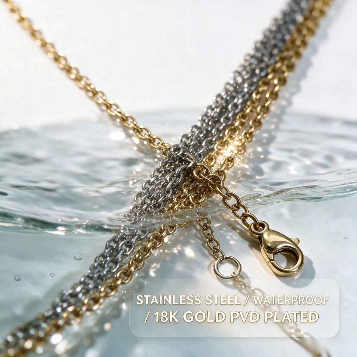 LUXUKISSKIDS Stainless Steel Chains DIY Jewelry Making O-Chain Necklace 10pcs/Lots 1.5/2MM Woman Accessories Choker 18K Golden photo 2
