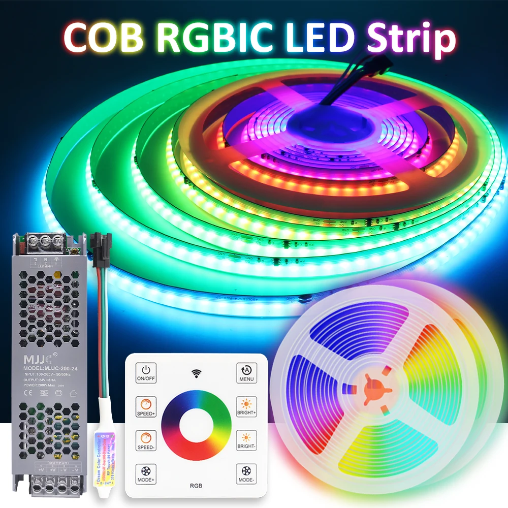 WS2811 COB RGBIC LED Strip DC24V 5M 10M 20M 30M RGB IC Horse Running Water Flowing Lights Tape Diode Ribbon Room Decoration Lamp photo 1