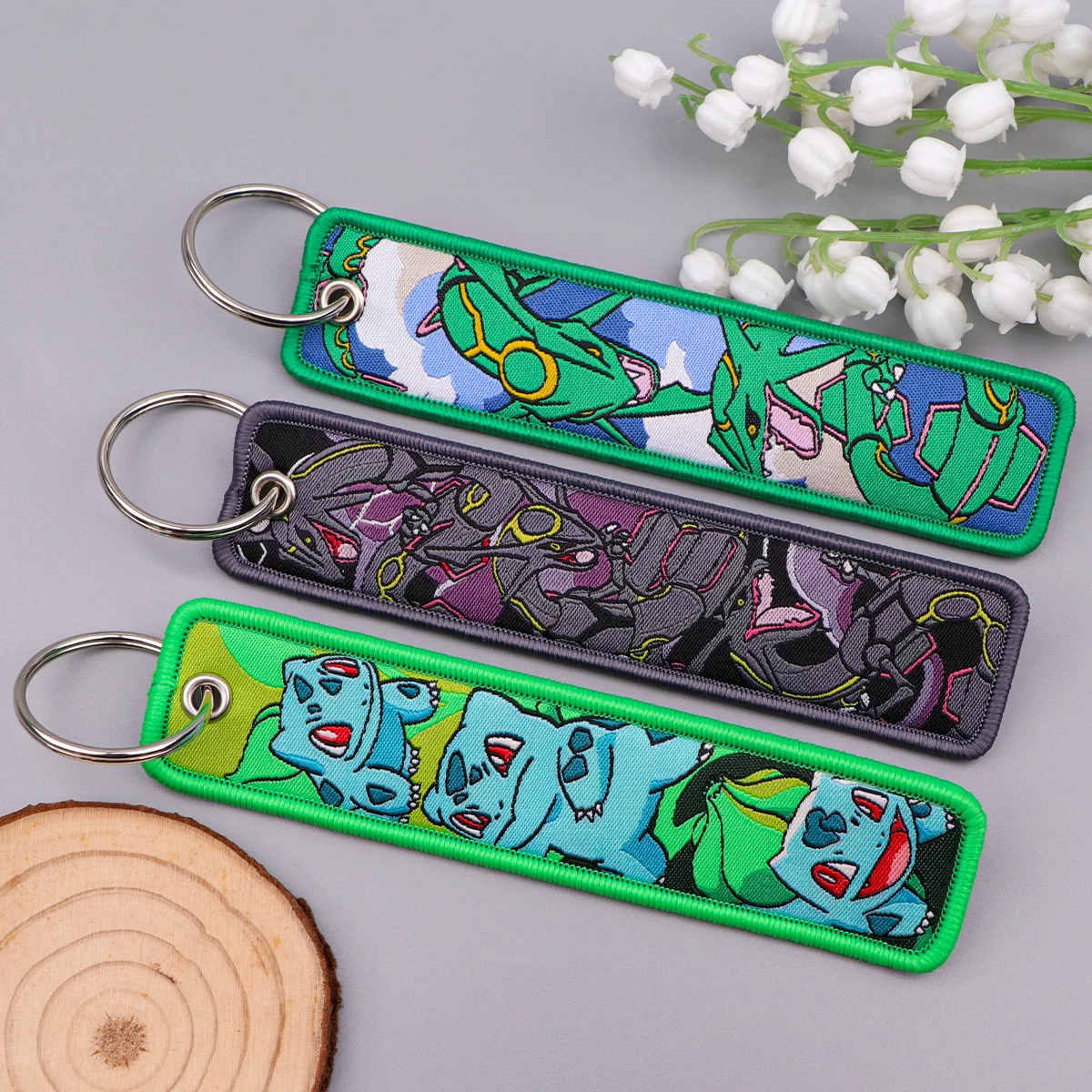Cute Anime Elf Embroidery Key Fobs Cool Game Key Tags Keychains for Motorcycles Cars Fashion Key Rings Accessories Gifts 1pcs photo 5