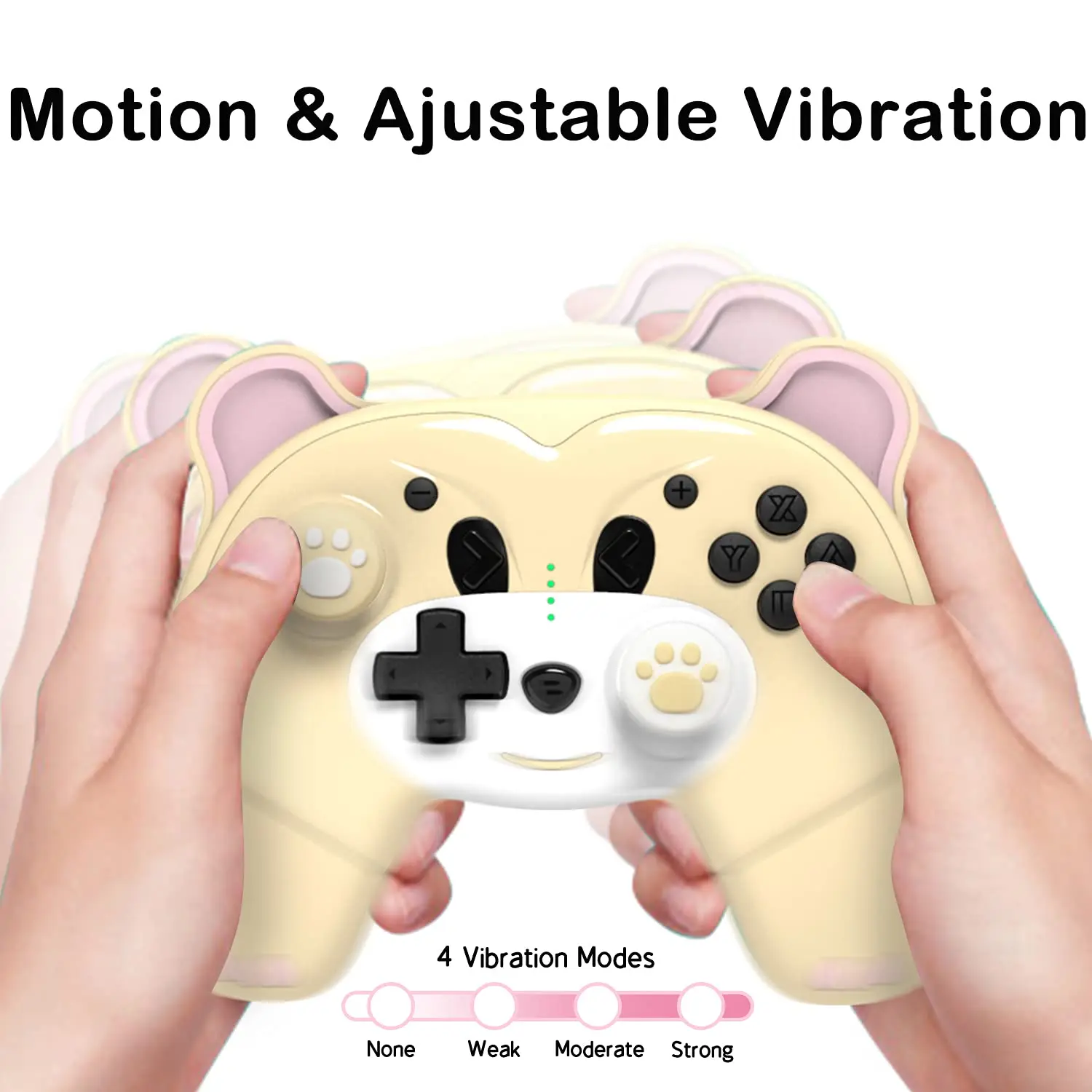 Wireless Controller for Nintendo Switch/Switch Lite, Cute Pro Controller with Macro, Wake-Up, Headphone Jack, Turbo, Motion, Vibration, Ergonomic and Breathing Light – Yellow photo 3
