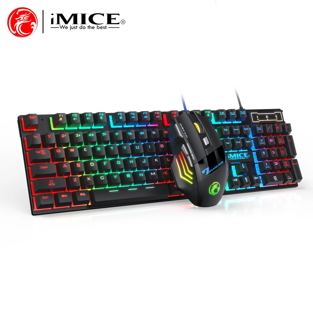 Wired RGB Backlight Gaming Keyboard And Mouse Combo,3200DPI Adjustable High Precision Keyboard Mouse Set For Windows PC Computer photo 1