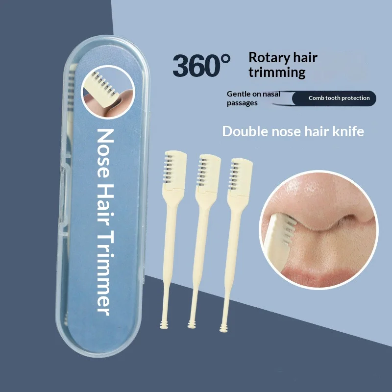 2/3PCS Manual Nose Hair Trimmer 360° Rotatable Nose Hair Clipper Portable Nasal Hair Remover Grooming Tool for Men Women photo 1