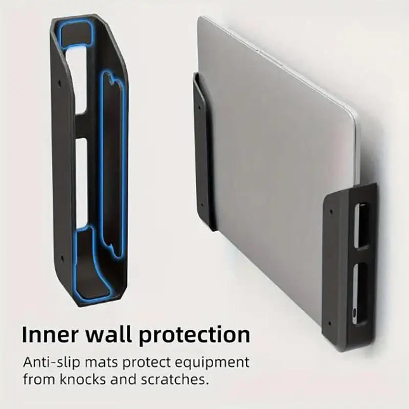 2Pcs Wall Under Desk Laptop Mount Durable Holder With Anti-Scratch Pads–Universal For Keyboards Tablets Under Desk Mount photo 3