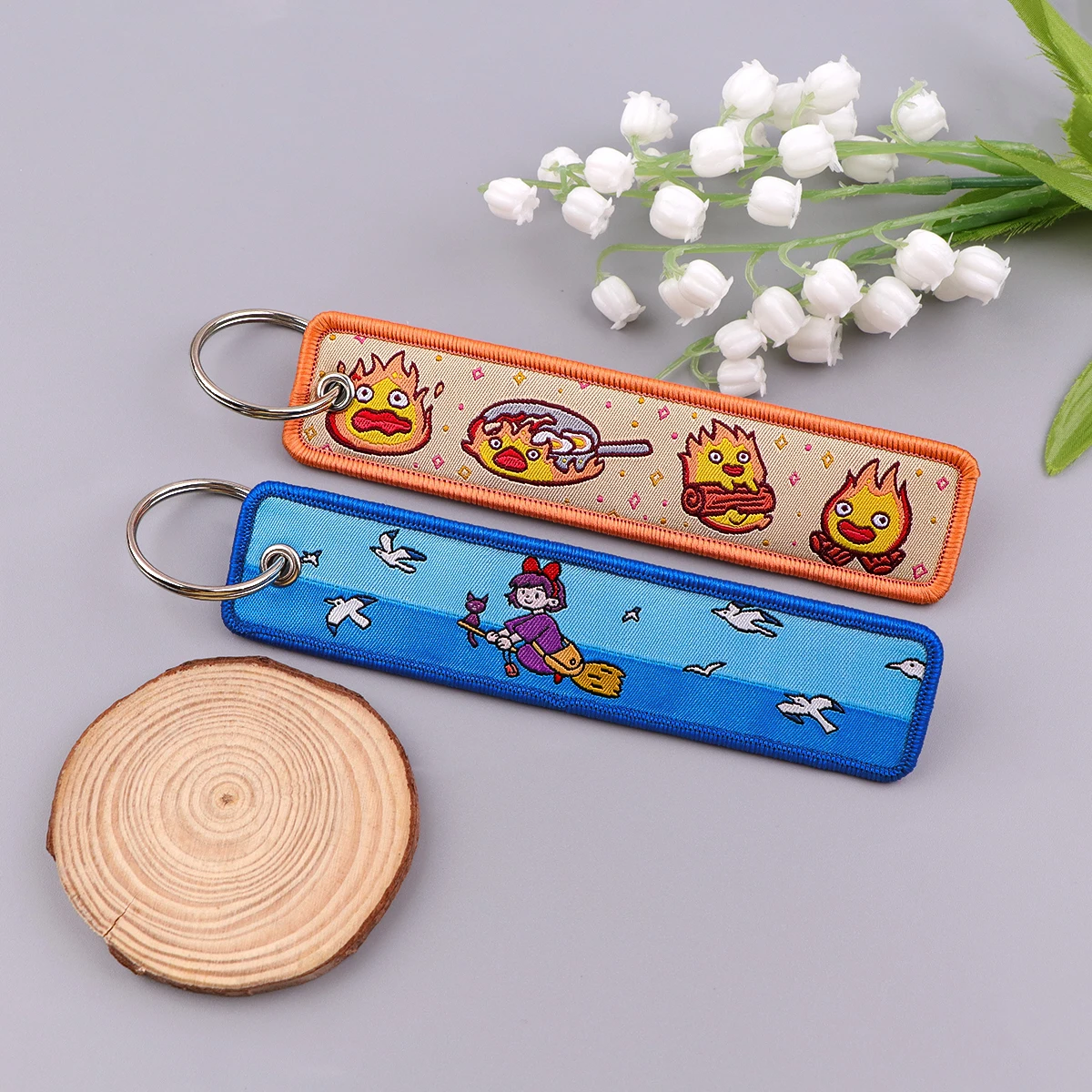 Manga Embroidered Keychains Key Fobs Key Tags Cute Cartoon Key Rings for Bags Cars Collectible Gifts for Anime Fans Accessories photo 5