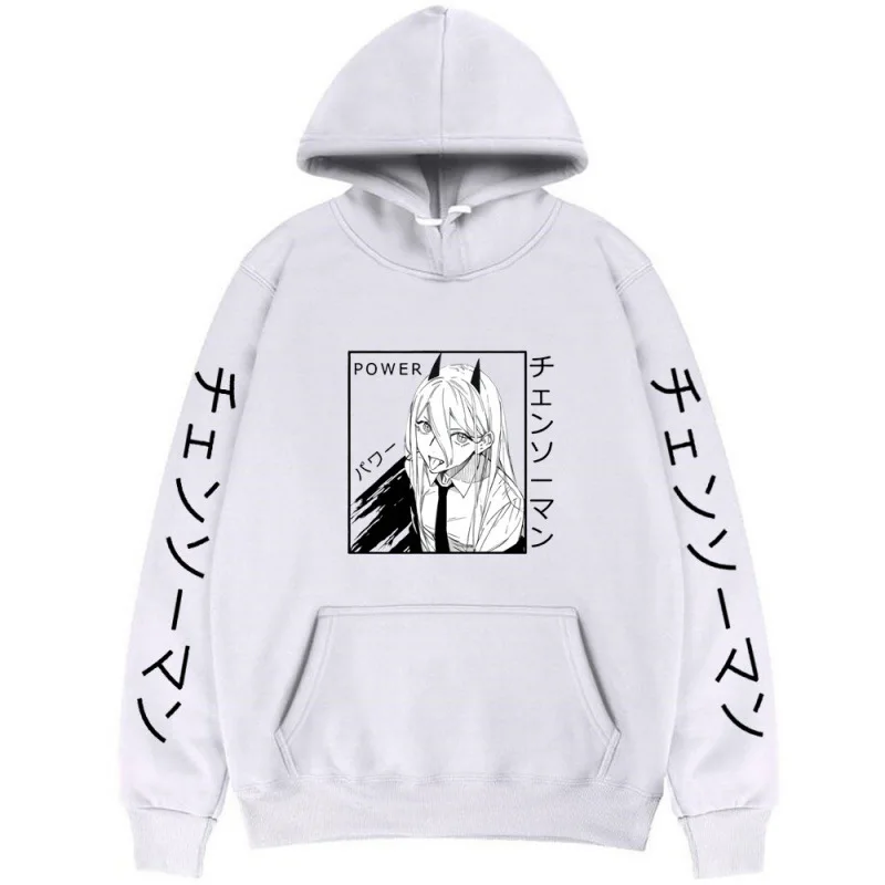 Chainsaw Man Power Anime Graphic Hoodies Vintage Oversized Hooded Sweatshirt Long Sleeves Soft Cotton Hoodie Men Women Clothes photo 3