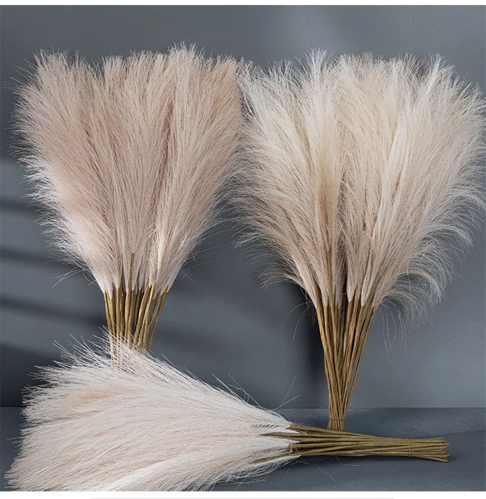 5/10/20PCS Fluffy Pampas Grass Boho Decor Artificial Flower Fake Plant Reed Simulated Party Wedding Home Decoration 42CM photo 1