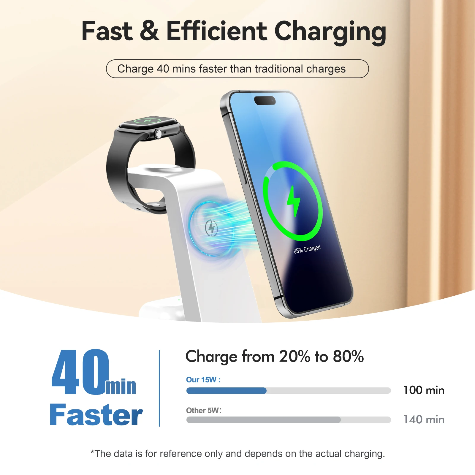 3 In 1 Magnetic Wireless Charger Stand 15W Fast Charging Dock Station Phone Holder For iPhone 17 16 15 14 Airpod Watch photo 4