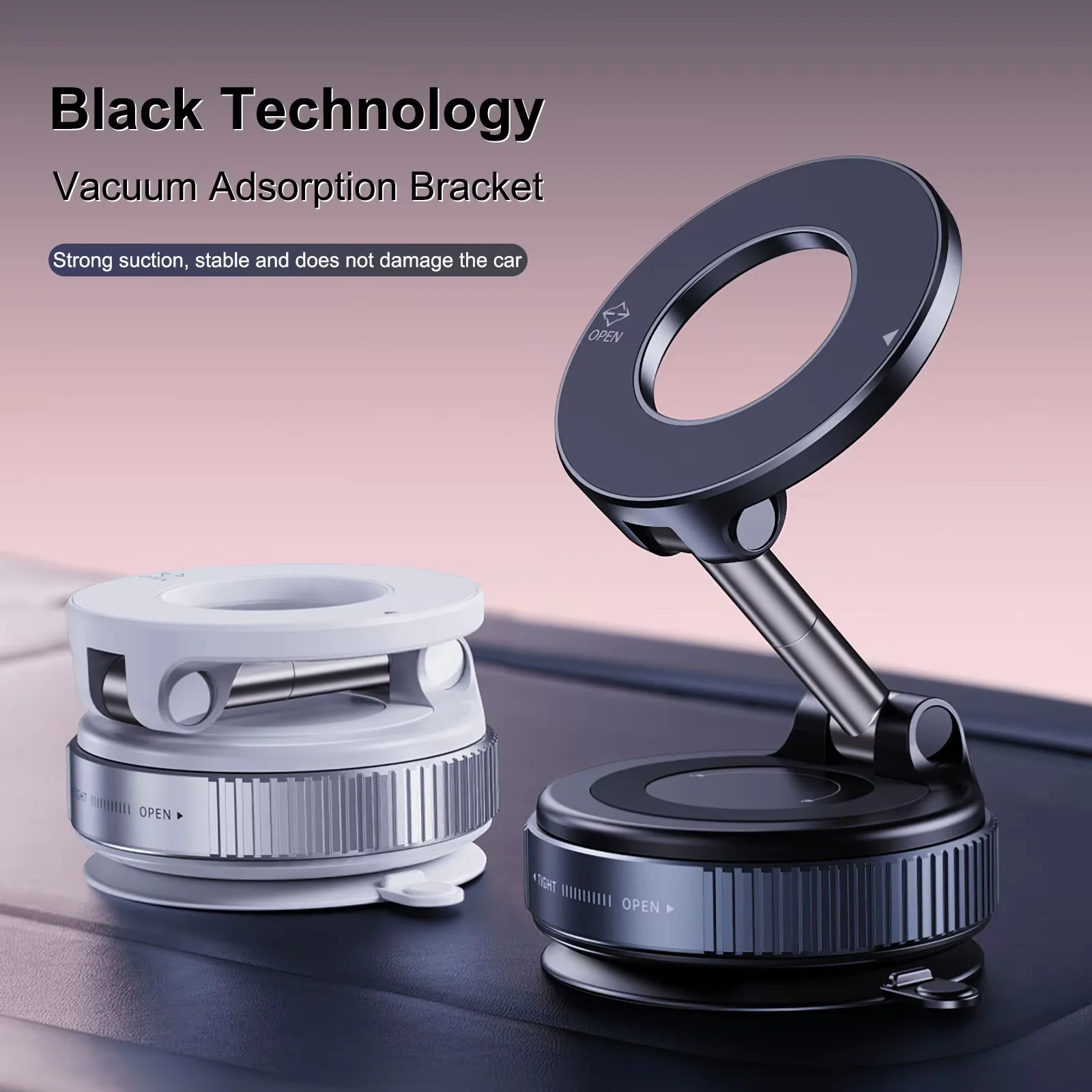 360° Rotating Vacuum Magnetic Car Phone Holder Dashboard Glass Mount Multi-Scenario Automotive Navigation Stand New Model photo 4