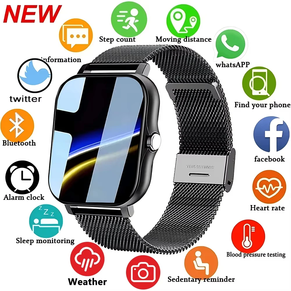 LAXASFIT 2025 New Smart Watch for Men Women Gift Full Touch Screen Sports Fitness Watch Bluetooth Call Digital Smartwatch photo 1