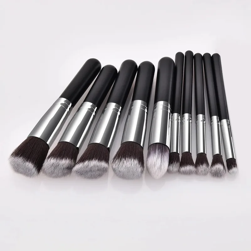 10 Pcs/kit Soft Fluffy Professional Synthetic Makeup Brush Set Cosmetics Foundation Blending Blush Contour Makeup Tools photo 2