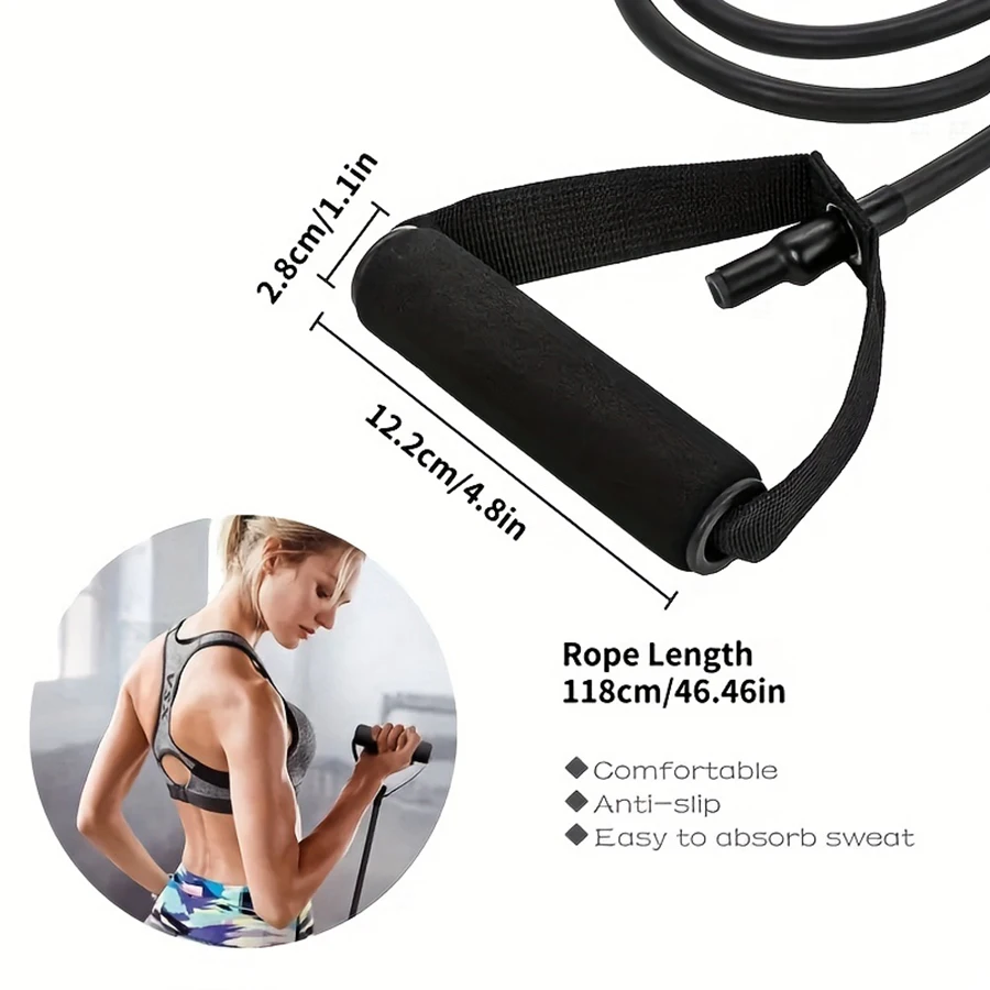 1pc 4-Level Resistance Bands with Handles for Home Workouts and Strength Training - Perfect for Yoga, Pilates,and fitness equipm photo 2