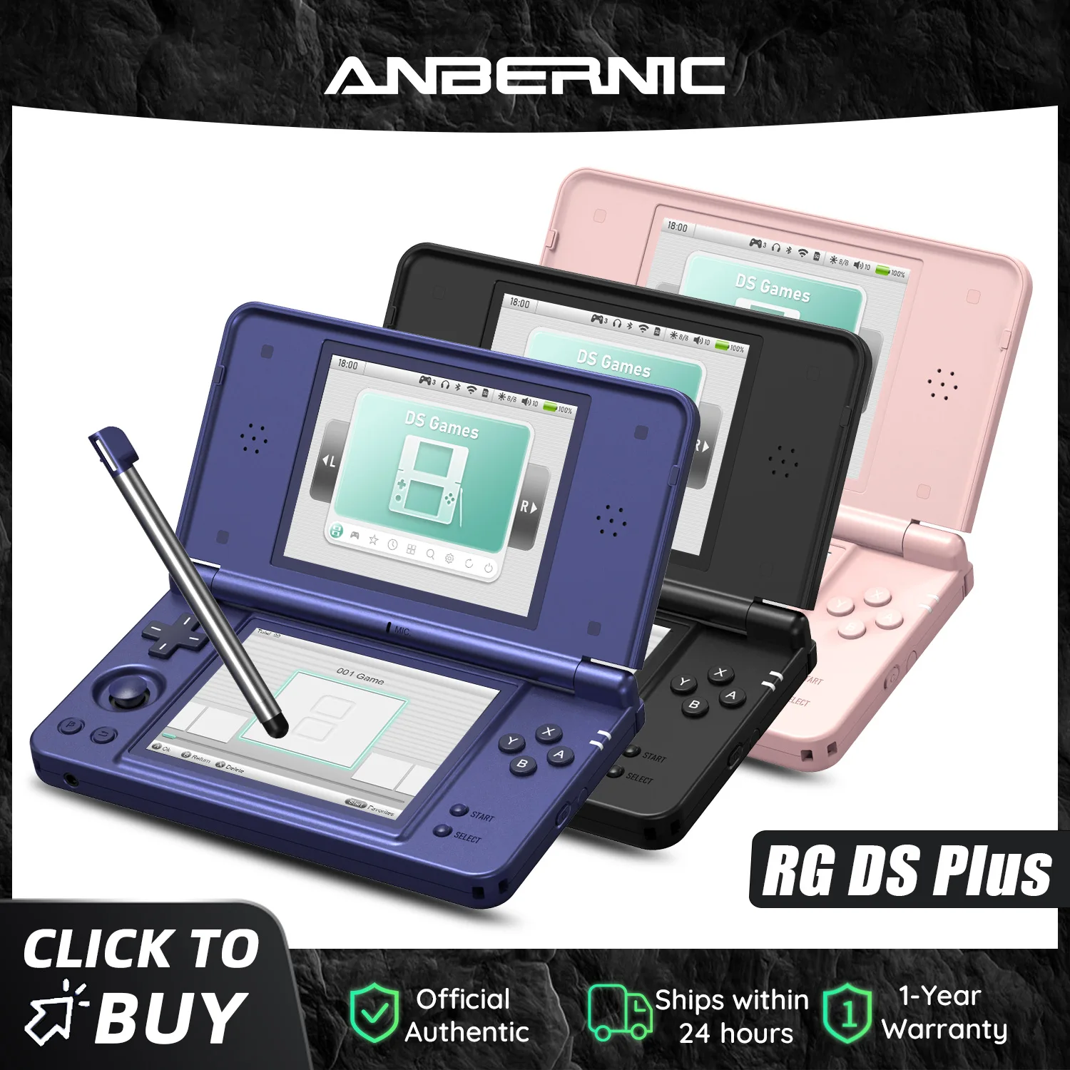 Anbernic RG DS Plus Portable Handheld Game Console Dual Screen 4.3 Inch IPS Retro Gaming Emulator With 4000mAh Battery Streaming photo 1
