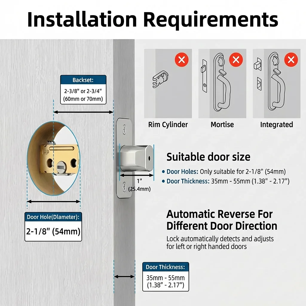 Jodays Smart Deadbolt Lock with Fingerprint & Keypad, Keyless Entry Door Lock with App Control, Temporary and One-Time Password, Auto Lock & Anti-Peep Passcode, Powered by 4pcs AA Alkaline Batteries (No Included), Easy Installation for Front Door photo 6