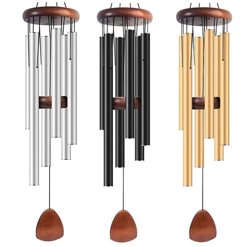 Classic 26 Inch Aluminum Pipe Wind Chimes With Wooden Hanging Tag Farmhouses Terraces Gardens Balcony Corridor Decoration photo 1