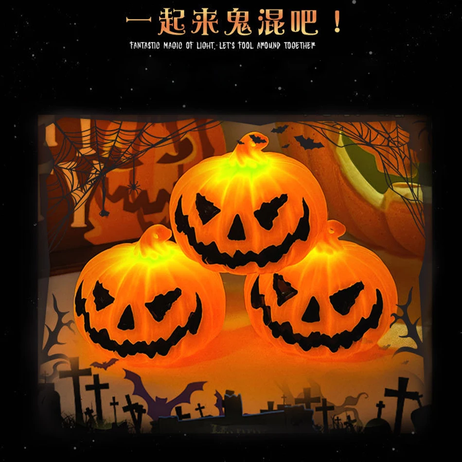 Pumpkin Lantern Candle Light Halloween Skull Ghost Face Lamp Kids Gift For Bedroom Garden Party Decoration Atmosphere Light photo 2