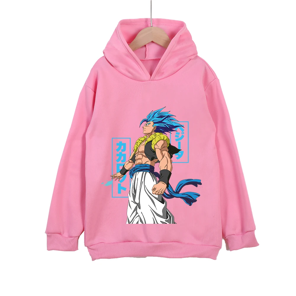 Kids Dragon Ball Z Gogeta Printed Hoodie Cotton Tshirt Unisex Anime Cartoon Pullover for 100 160cm Children photo 5