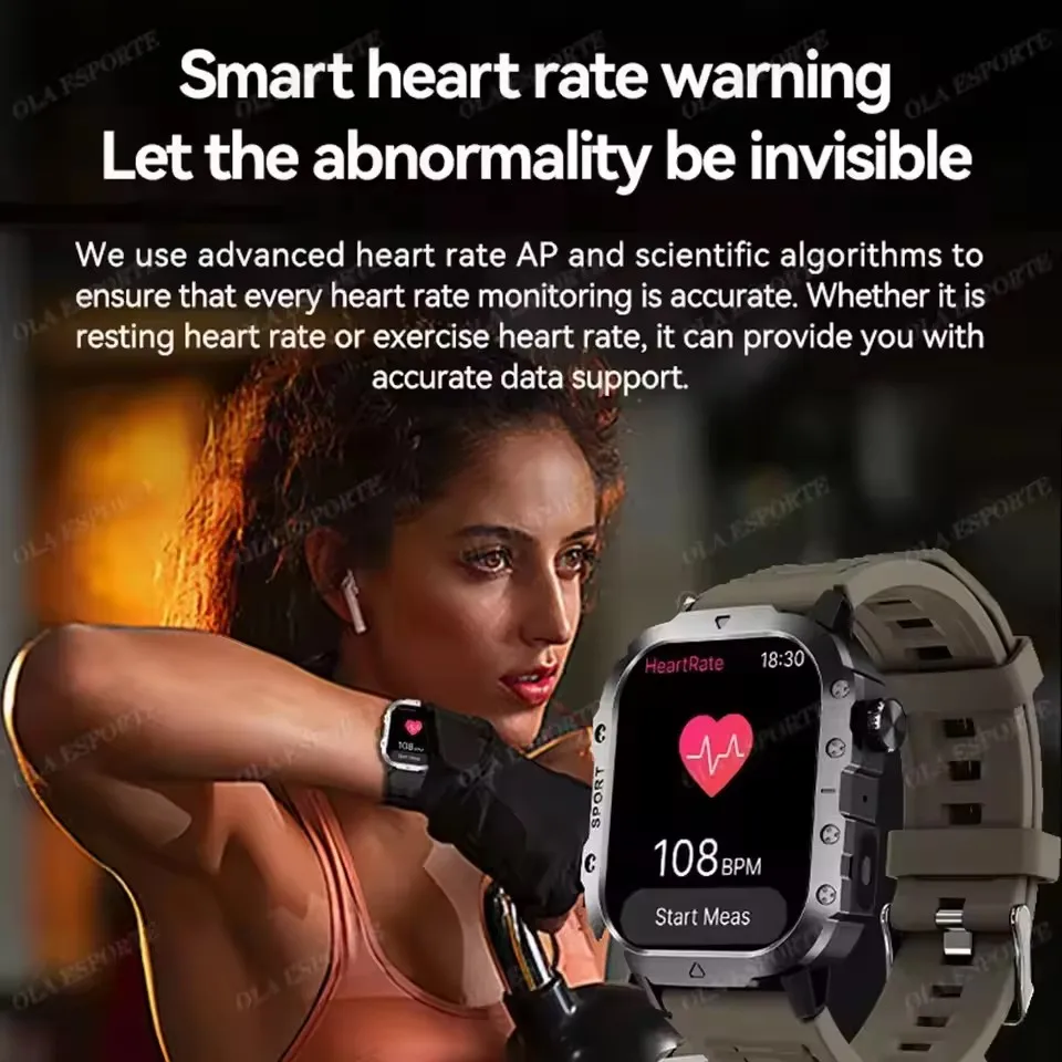 2026 New Rugged Military GPS Smart Watch Men Bluetooth Call Health Monitoring Sports 5ATM Waterproof Smartwatches Man Pk HT30 photo 4