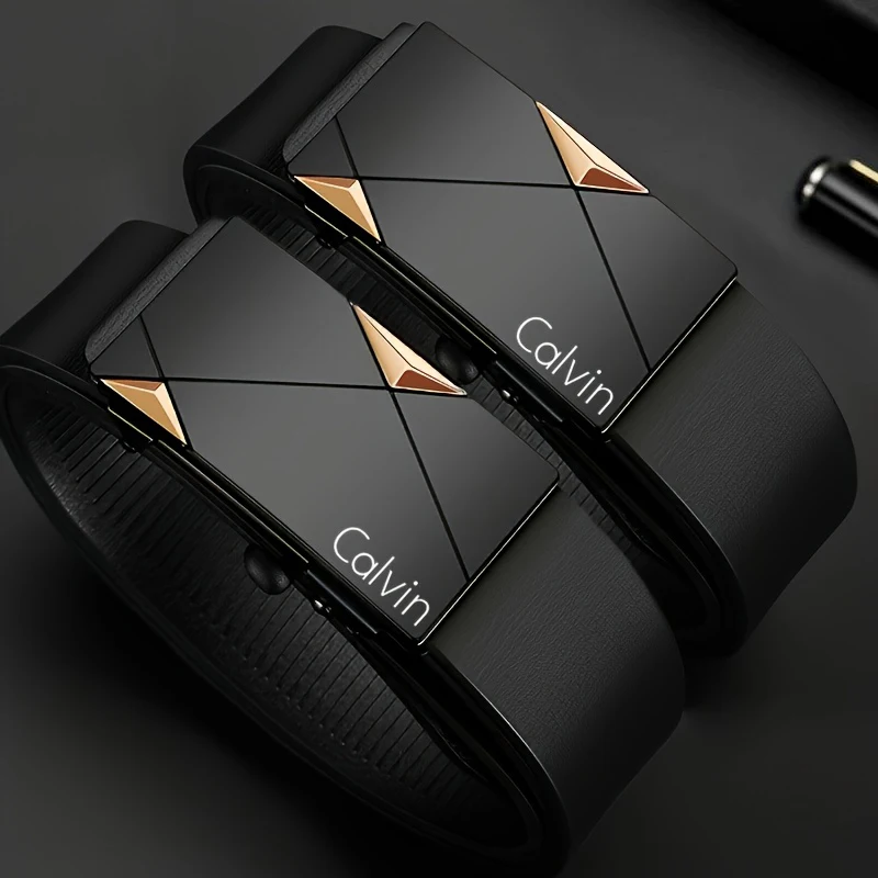 Stylish Men's PU Leather Belt - Fashion Belts for Daily Life, Leisure, Party, Festival, Work, and Business Automatic Buckle photo 2