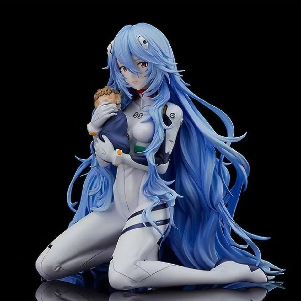 10cm Anime Figure Ayanami Rei Long Hair Kneeling Pose Action Figures PVC Model Collection Dolls Toy Gifts Ornament photo 1