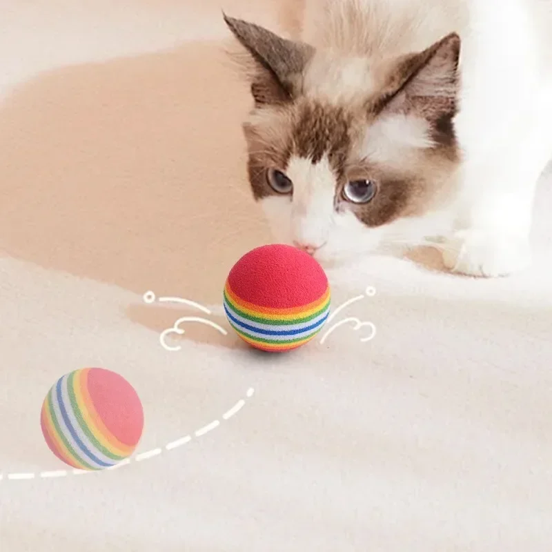 100/10PCS Pet Toy Balls Interactive Rainbow EVA Balls Cat Dog Training Toys Soft Automatic Jumping Balls Pet Playing Supplies photo 6