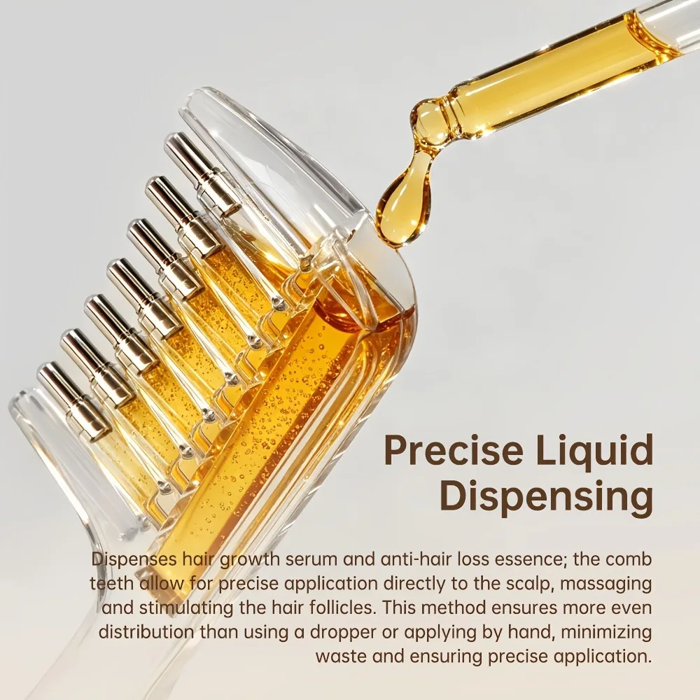 Portable Transparent Hair Root Comb Liquid Guide Applicator Scalp Massage Comb Hair Oil Serum Brush Anti-Leak Hair Care Tool photo 3