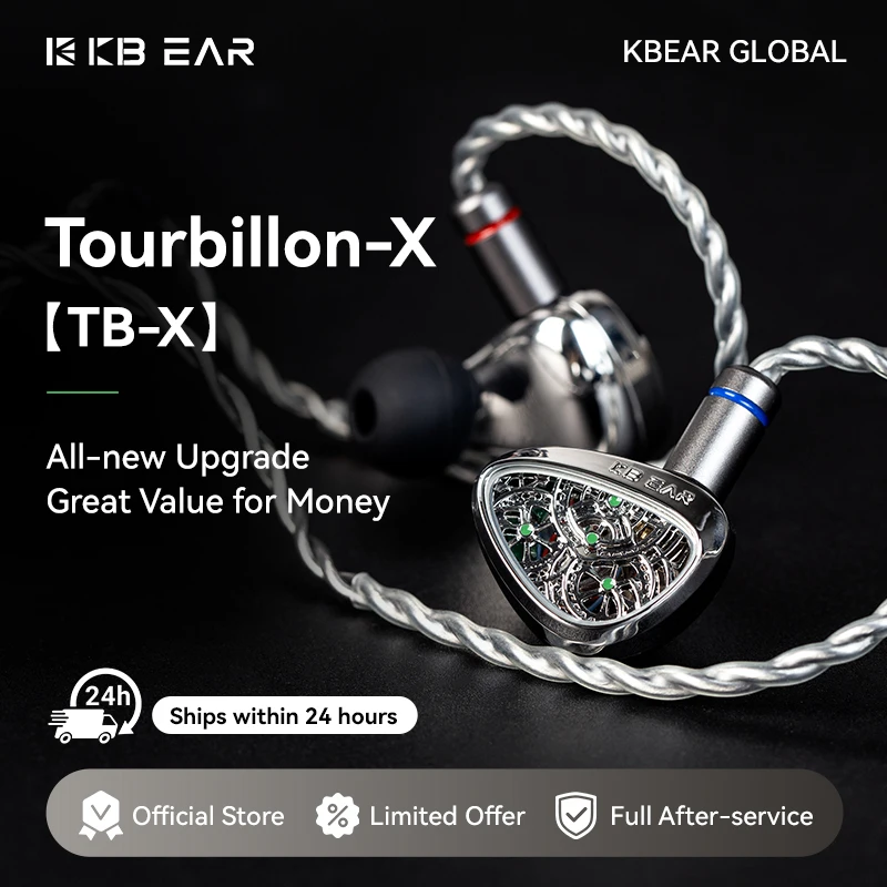 KBEAR TBX Tourbillon X IEMS In-Earphone Wired Headphones 10mm CVD-Coated Carbon Fiber Diaphragm Deep Bass Gaming Headset photo 1