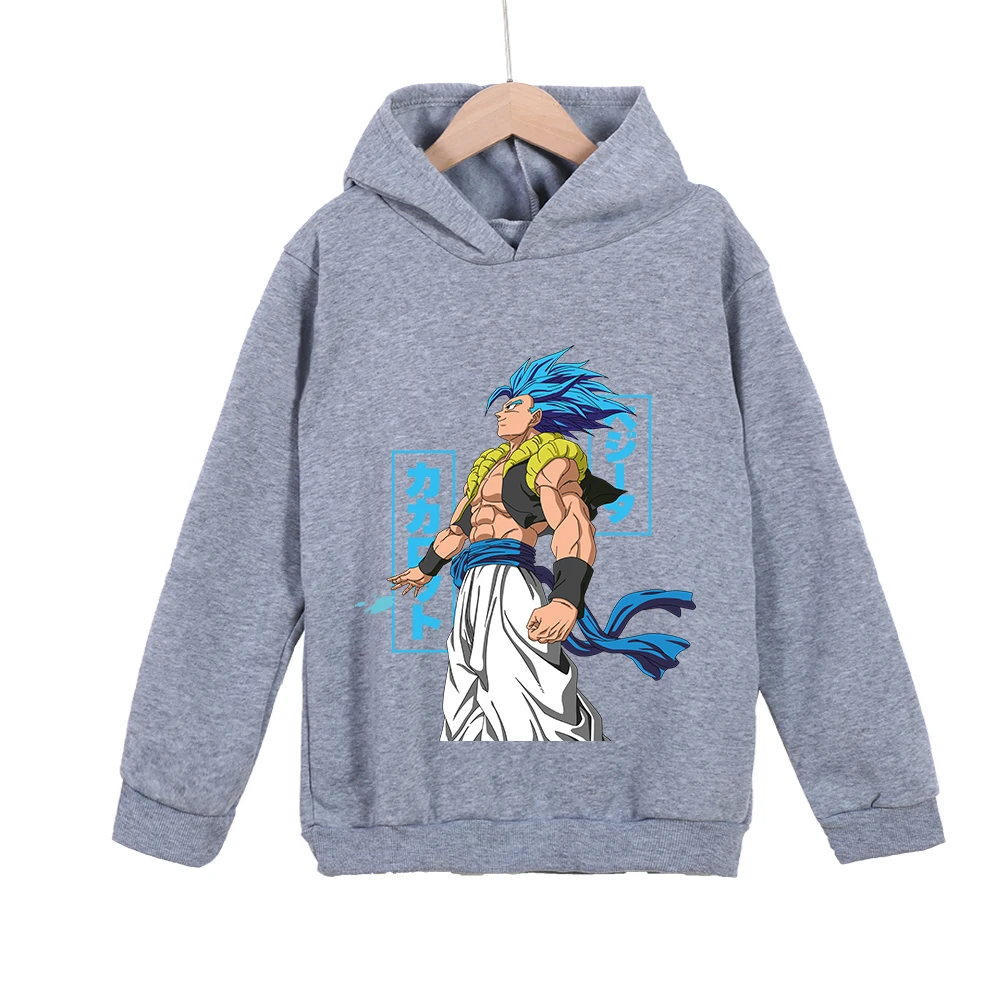 Kids Dragon Ball Z Gogeta Printed Hoodie Cotton Tshirt Unisex Anime Cartoon Pullover for 100 160cm Children photo 4