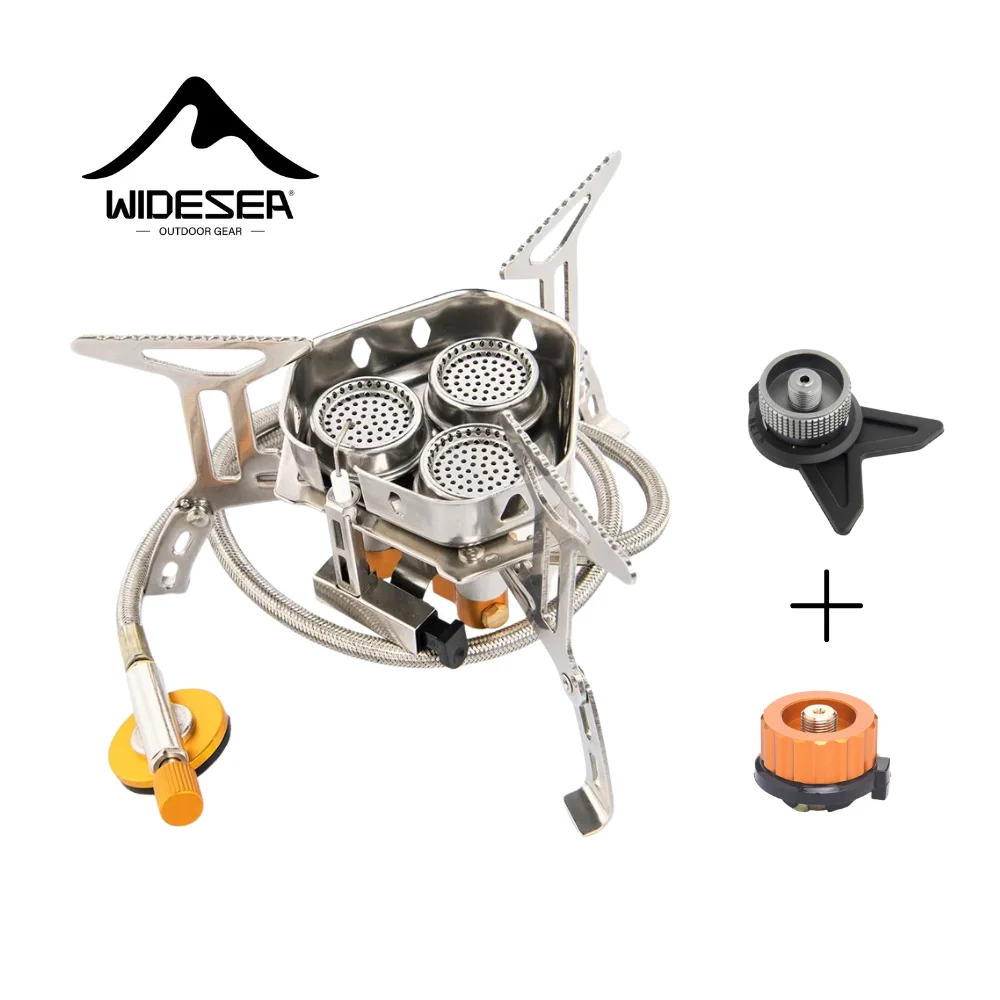 Widesea Camping Tourist Burner Big Power Gas Stove Cookware Portable Furnace Picnic Barbecue Tourism Supplies Outdoor Recreation photo 1