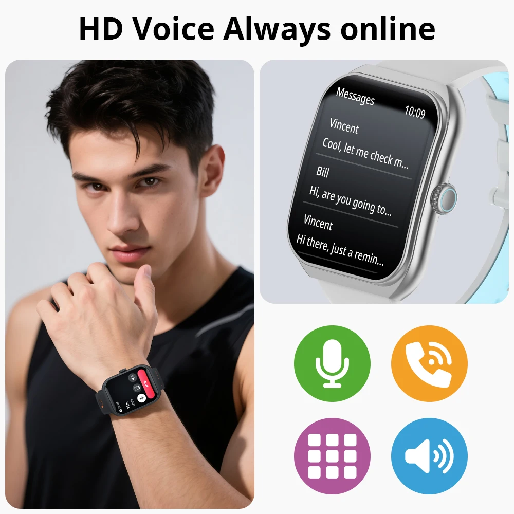 New COLMI P86 1.93" AMOLED Smartwatch Men Health Manager Bluetooth Call IP68 Waterproof Smart Watch Women For Xiaomi iOS Phone photo 3